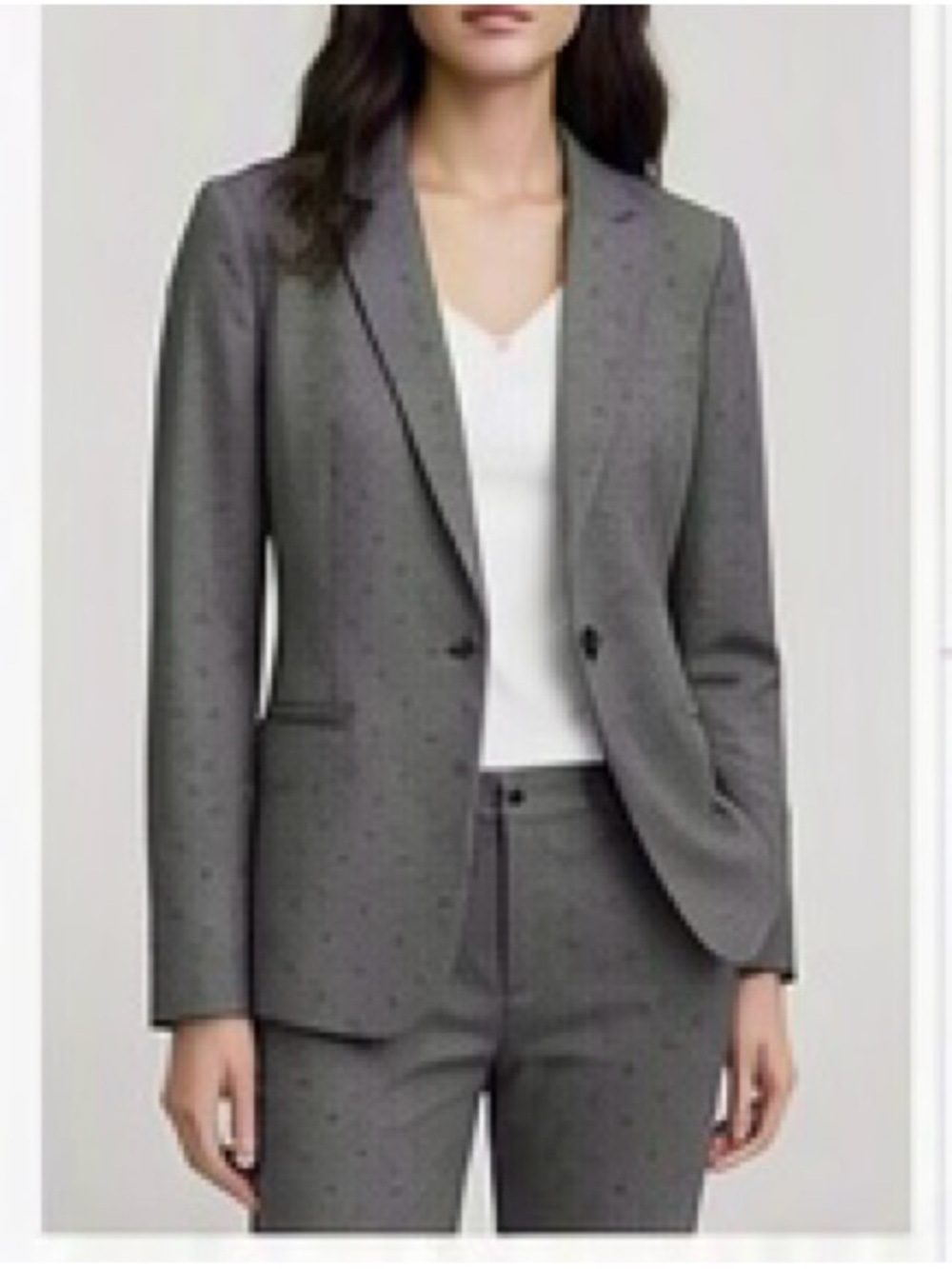 Banana Republic Gray Pin-dot Women's Suit Blazer
